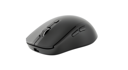 Wireless computer mouse isolated on transparent background is a pointing device that detects twodimensional motion relative to a surface