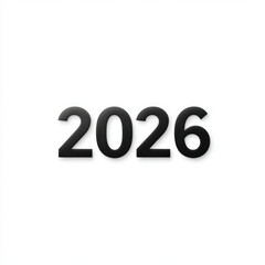 Modern year 2026 numbers, bold black and white, representing future and upcoming events.
