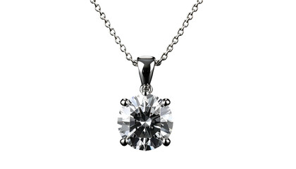 Sparkling diamond pendant necklace on silver chain. Elegant & luxurious design
