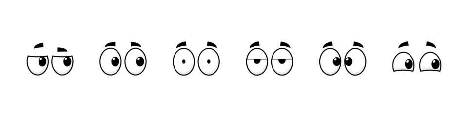 Cartoon eye set. Cute character emotion eyeshape.