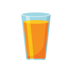 Fresh orange juice glass simple vector illustration on white background.eps