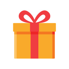 Gift box. Flat vector illustration of a gift box isolated on white background