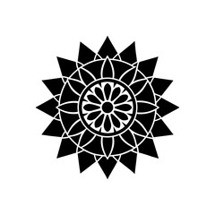 mandala silhouette black vector icon style simple 