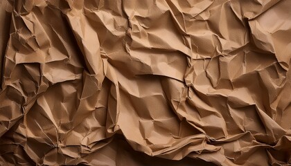 Obraz premium brown crumpled recycled paper texture background kraft paper