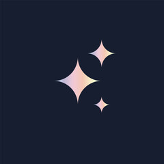 Elegant holographic stars vector background for modern design and magical themes