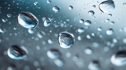 Close-up of Water Droplets on Smooth Surface