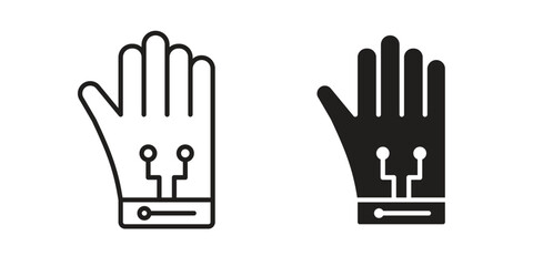 Wired gloves icons simple vector set. logo sign symbol set