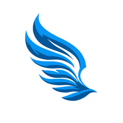 Obraz premium Abstract depiction of a wing, utilizing various shades of blue on white