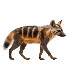 Fototapeta premium Brown and orange fox isolated on white background wild animal nature concept