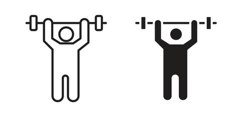 Weightlifter icons simple vector set. logo sign symbol set