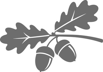 Elegant acorn and oak leaf vector graphic for nature themed designs scalable eps