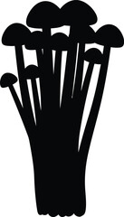 Black and white mushroom cluster vector illustration scalable graphic for various design projects