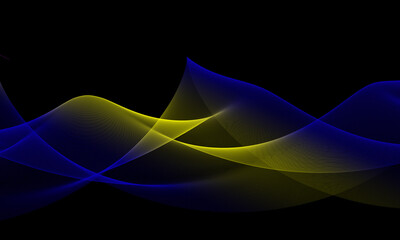 Abstract Digital Waveform Background with Flowing Neon Lines, Vibrant Spectrum Colors, and Dark Space