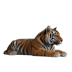 Naklejka premium Tiger isolated on white background majestic wild animal nature concept