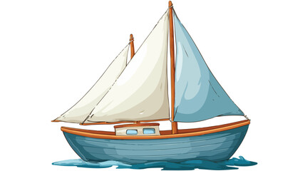 Obraz premium Fun and Playful Sailboat Cartoon Clipart for Children's Designs