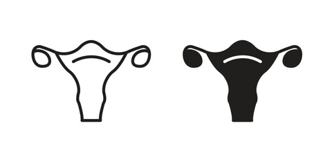 Uterus icons simple vector set. logo sign symbol set