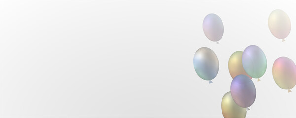 Air holiday balloons on a transparent background, template for advertising, banner, birthday. Vector, png. Festive 3D helium balloons.	
