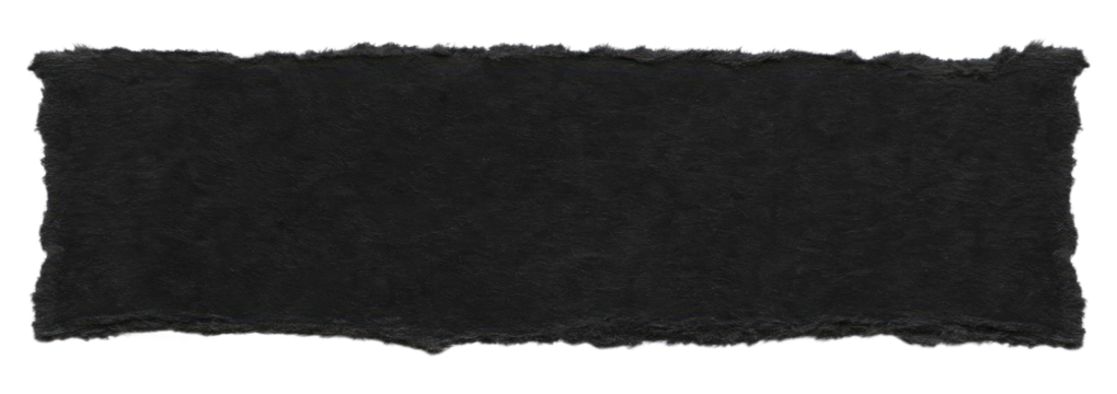 Rough Torn Edge Black Paper Strip with White Border graphic design isolated on a transparent background