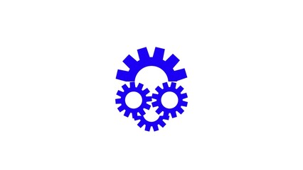 Abstract blue interlocking gears symbolizing teamwork collaboration and mechanical engineering innovation