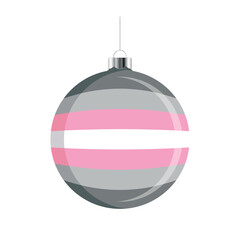 Demigirl Flag Christmas ball icon vector isolated on a white background. LGBTQ+ decorative Christmas tree ornament. Christmas hanging bauble with a Demigirl pride flag symbol. LGBTQ holiday season