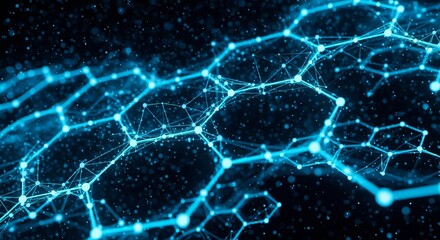 Connected network, network structure of lines and dots: A modern digital render of a futuristic, connected network, highlighting the interconnectedness of data points in the digital realm.