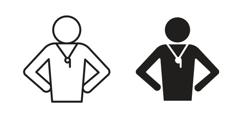 Trainer icons simple vector set. logo sign symbol set