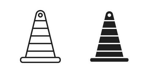 Traffic Cone icons simple vector set. logo sign symbol set