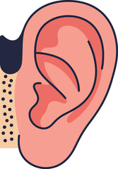 Acupoint ear therapy illustration healthy hearing wellness concept vector