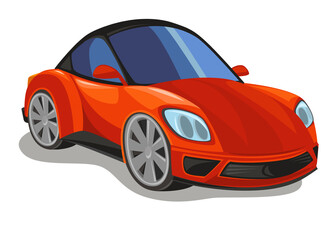 Fototapeta premium Cartoon street racing car vehicle on white background illustration for children