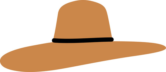 Wide brim sun hat summer fashion accessory protection style vector