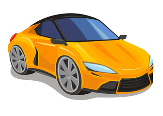 Obraz premium Cartoon street racing car vehicle on white background illustration for children