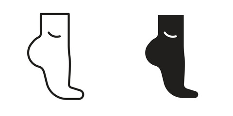 Tiptoe feet icons simple vector set. logo sign symbol set