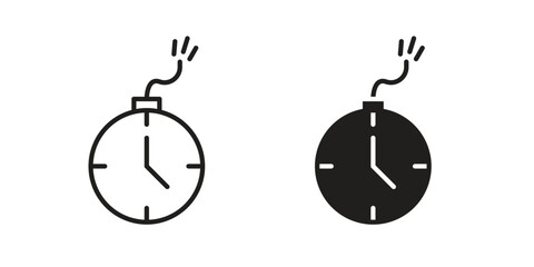 Time bomb icons simple vector set. logo sign symbol set © Abstractor