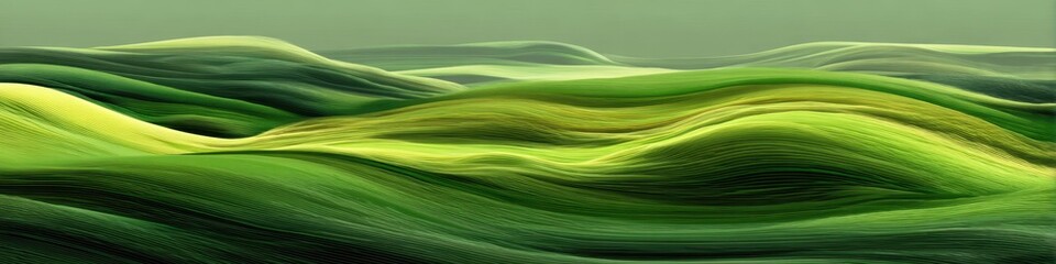 Waves of Green Fields Capture Nature's Serene Beauty in a Tranquil Landscape