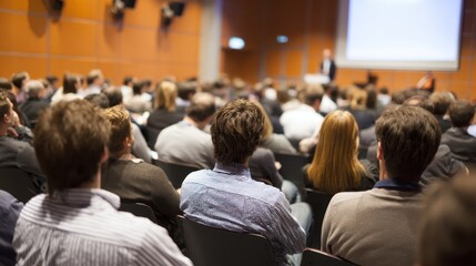 Fototapeta premium Business Professionals Gather for an Engaging Conference on Industry Trends and Networking
