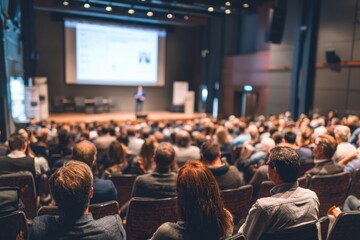 Engaging Conference Session in a Modern Hall With Attentive Audience