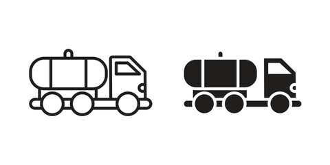Tank truck icons simple vector set. logo sign symbol set