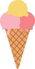 Sweet summer treat triple scoop ice cream cone delight vector