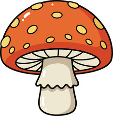 Vibrant red mushroom illustration vector eps scalable graphic icon for nature and fantasy designs