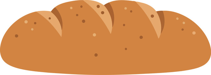 Golden loaf bread baked fresh bakery food illustration isolated on white vector