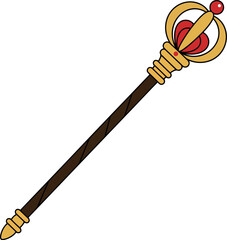 Majestic royal scepter symbol of power and authority vector