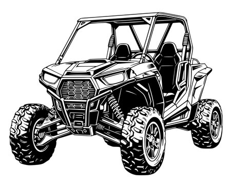 Detailed UTV Side-by-Side Off-Road Vehicle Buggy Illustration, UTV, ATV, off-road, extreme, vehicle