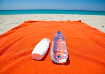 Refreshing Beach Getaway: Hydration and Sun Protection for a Relaxing Vacation and Summer Wellness Promotion