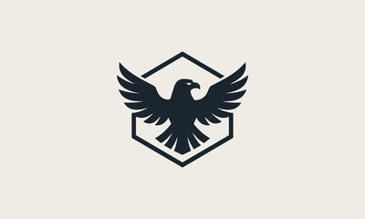 Obraz premium American Eagle hExagon vector logo illustration