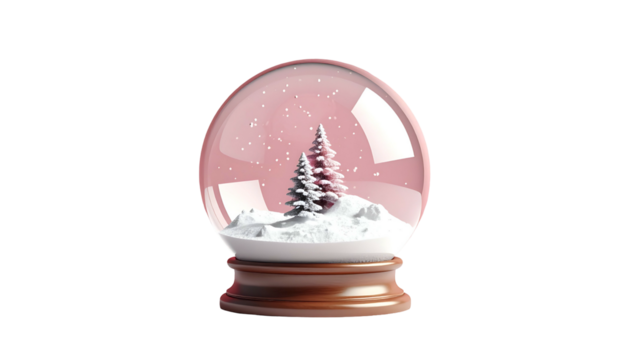 A snow globe with a pine tree in a snowy landscape