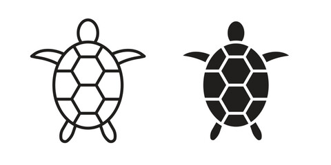 Sea turtle icons simple vector set. logo sign symbol set