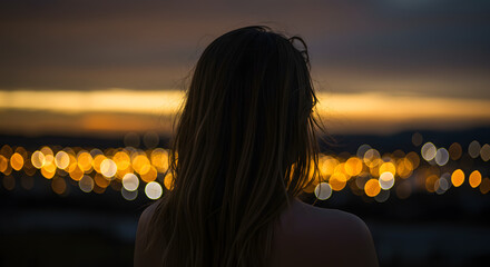 silhouette of a girl with a pumpkin