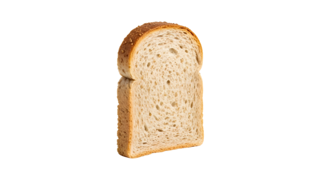 Slice of whole wheat bread isolated PNG with Transparent Background - Powered by Adobe