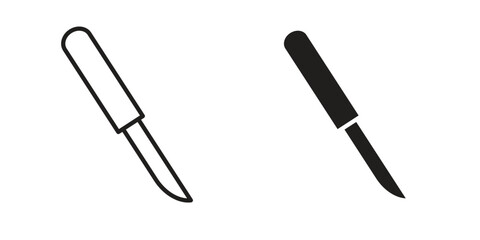 Scalpel icons simple vector set. logo sign symbol set