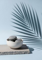 Relaxing Stone Bowl for Meditation and Wellness Retreat Promotion, Promote Calm and Serenity with this Tranquil Scene for Your Brand